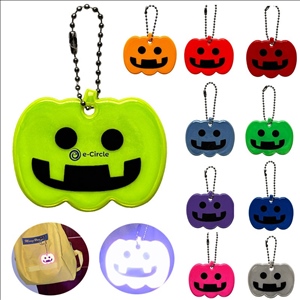 Halloween Pumpkin PVC Safety Reflective Keychain
